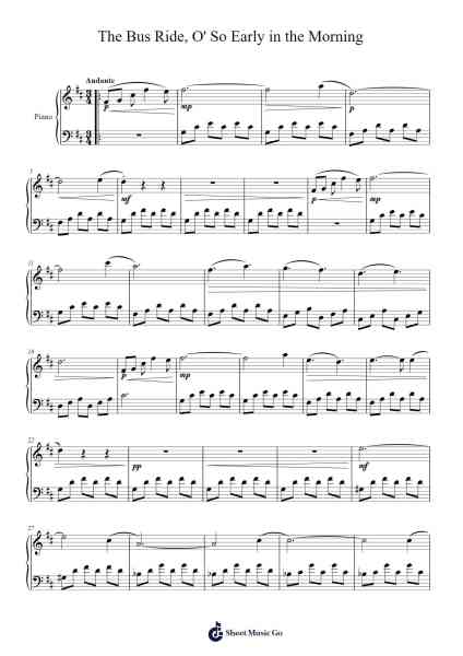 The Bus Ride, O' So Early in the Morning Sheet Music by Brufe-Arr.Detio Gemlo