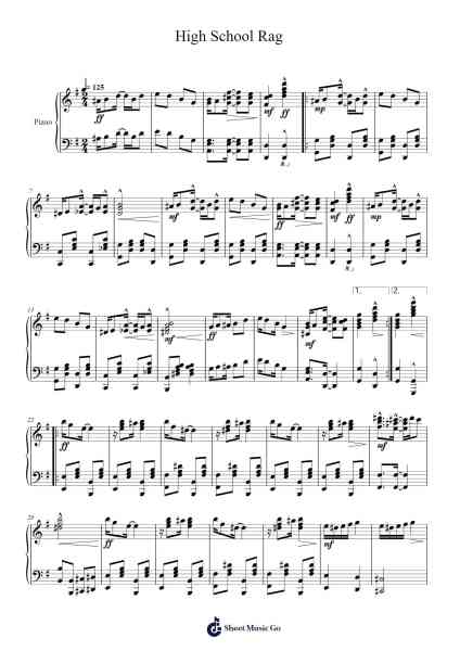 High School Rag Sheet Music by Stilkim-Arr.Buckchad