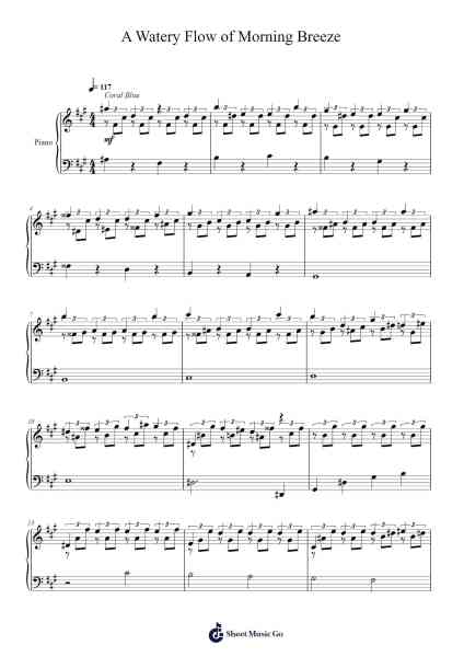 A Watery Flow of Morning Breeze Sheet Music by Toursbur-Arr.Davexy Tykins