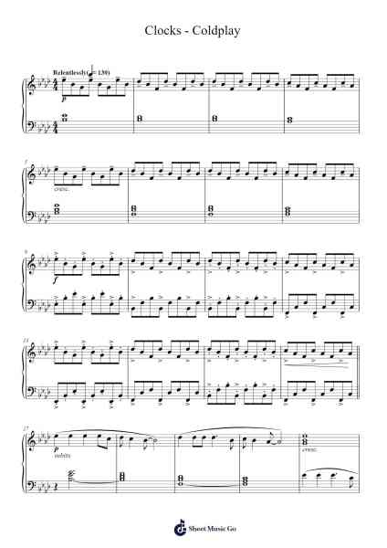 Clocks - Coldplay Sheet Music by Coldplay-Arr.Strongco