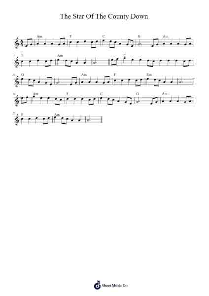 The Star Of The County Down Sheet Music by Unknown author-Arr.Simpnence