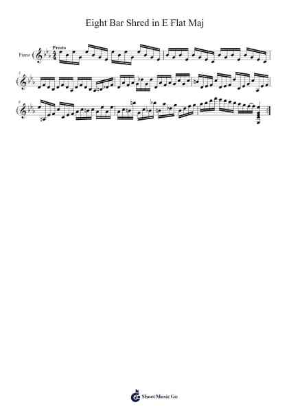 Eight Bar Shred in E Flat Major Sheet Music by -Arr.Daitrid Piersliam