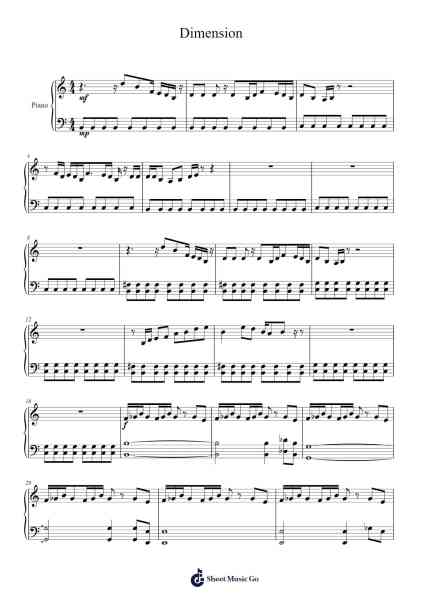 Dimension Sheet Music by Creo-Arr.Webbzy