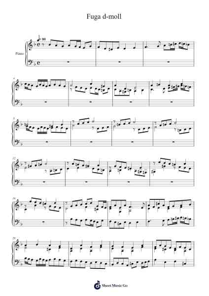 Fuga d-moll Sheet Music by Hans Palm-Arr.Irvier Springle