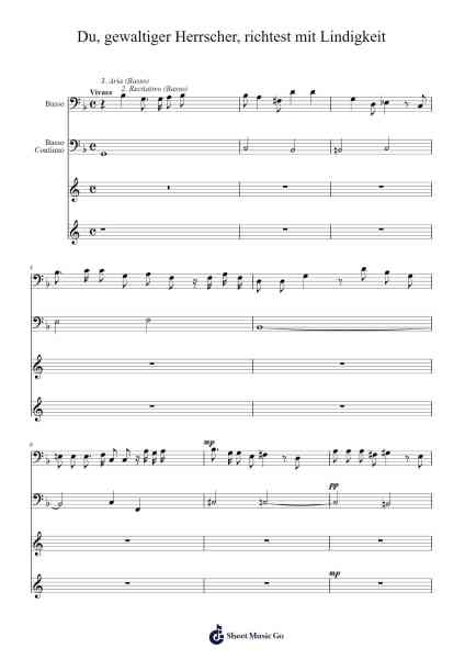 Du, gewaltiger Herrscher, richtest mit Lindigkeit 乐谱由 Christoph Graupner - 编曲 Odeker Earlsor