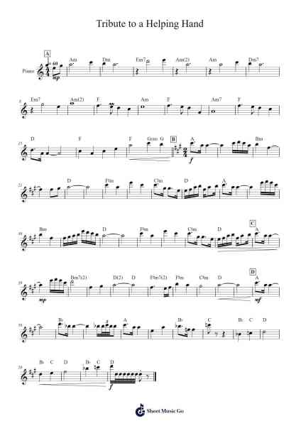 Tribute to a Helping Hand Sheet Music by O'Conliam-Arr.Oted Brostowe