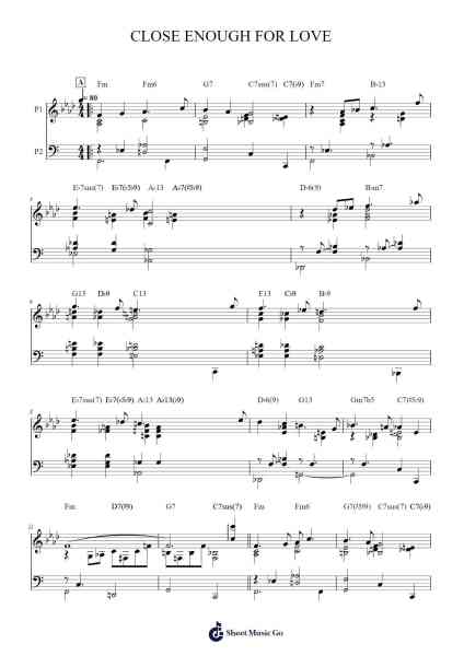 CLOSE ENOUGH FOR LOVE Sheet Music by Johnny Mandel-Arr.Dysaul Beaze