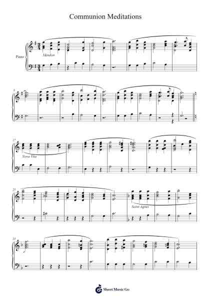 Communion Meditations Sheet Music by Lowell Mason/J. L. Macbeth Bain/John Bacchus Dykes/Mendon Lister R. Peace-Arr.Kingsgust