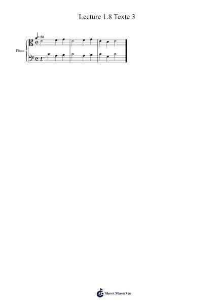 Lecture 1.8 Texte 3 Sheet Music by -Arr.Bulgy Boylebaird