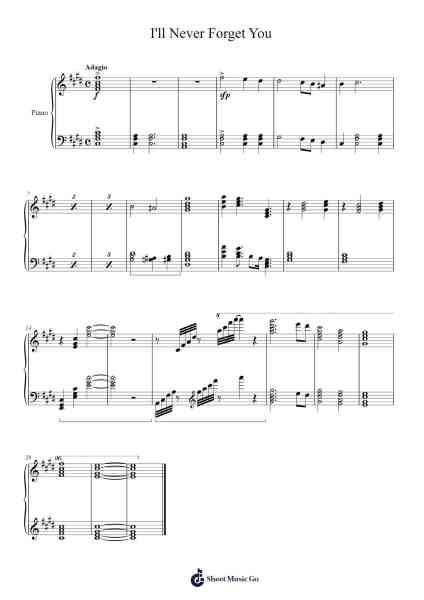 I'll Never Forget You Sheet Music by Loudan Stephen Alexenov Stradinoff-Welkinstein-Arr.Browningking