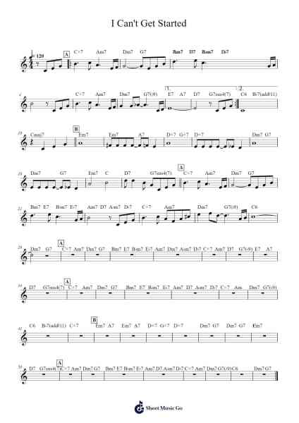 I Can't Get Started Sheet Music by Duke Ellington-Arr.Louann Bonpe