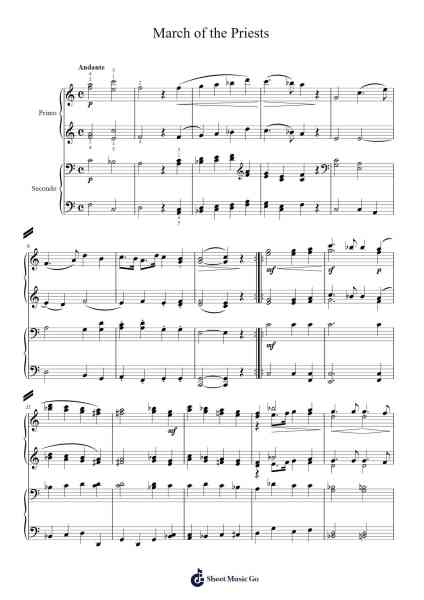 March of the Priests from Die Zauberflöte, K. 620 Sheet Music by Wolfgang Amadeus Mozart-Arr.Shawstuart Bergwar