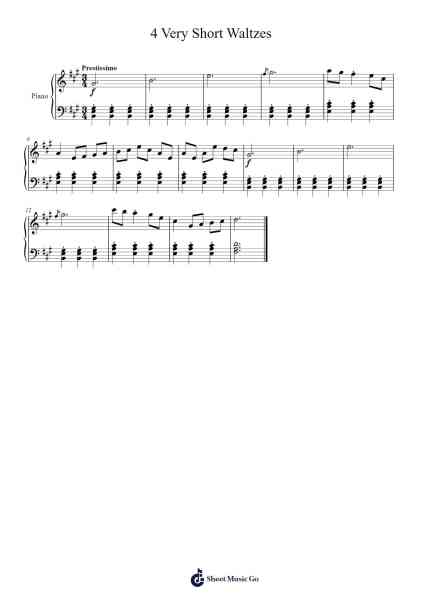4 Very Short Waltzes Sheet Music by Loudan Stephen Alexenov Stradinoff-Welkinstein-Arr.Macre Accer