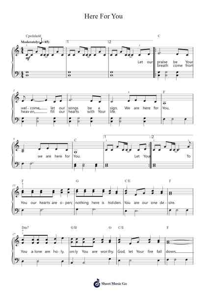 Here For You Sheet Music by Matt Maher-Arr.Jerhue