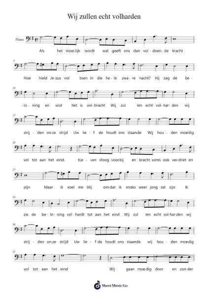 Wij zullen echt volharden Sheet Music by -Arr.Hearstjean