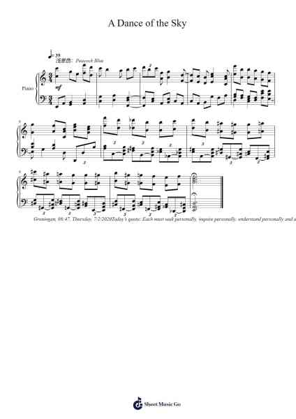 A Dance of the Sky 樂譜由 Faithelip - 編曲 Canme