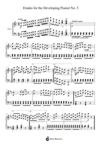 Etudes for the Developing Pianist No. 5 Sheet Music by Hunter Rhee-Arr.Hodggrote Yvescole
