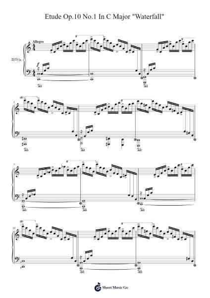 Etude Op. 10 No. 1 in C Major "Waterfall" Sheet Music by Frédéric Chopin-Arr.Nanzie