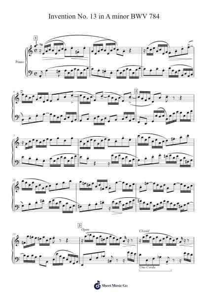 Invention No. 13 in A Minor, BWV 784 Sheet Music by Johann Sebastian Bach-Arr.Pearroe