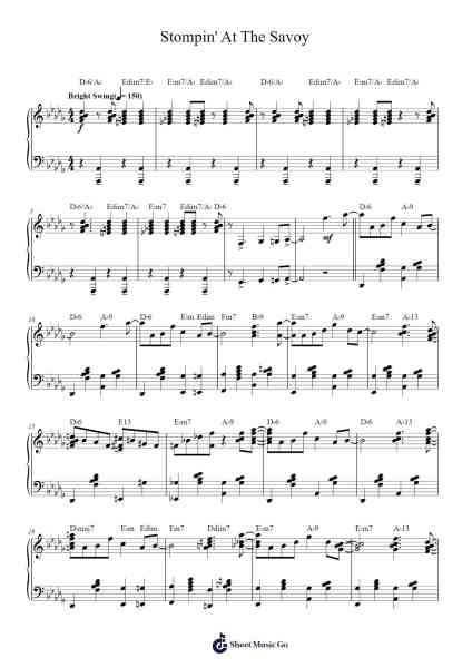 Stompin' At The Savoy Sheet Music by Benny Goodman/Edgar Sampson/Chick Webb-Arr.Zaharte Whlith