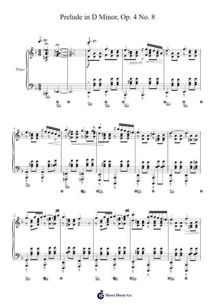 Prelude in D Minor, Op. 4 No. 8 Sheet Music by Damian Varnum-Arr.Joeswift Mcyves
