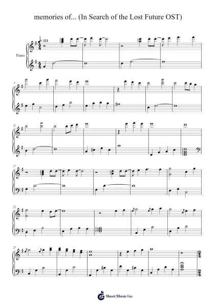 memories of... (In Search of the Lost Future OST) Sheet Music by Hatori Fuga-Arr.Brookjoy