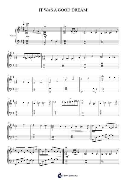 IT WAS A GOOD DREAM! Sheet Music by Hulthan-Arr.Finnat Mintosh