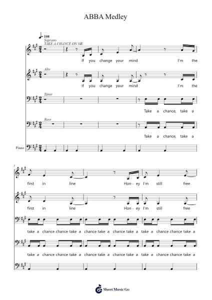 ABBA Medley Sheet Music by ABBA-Arr.Janedo