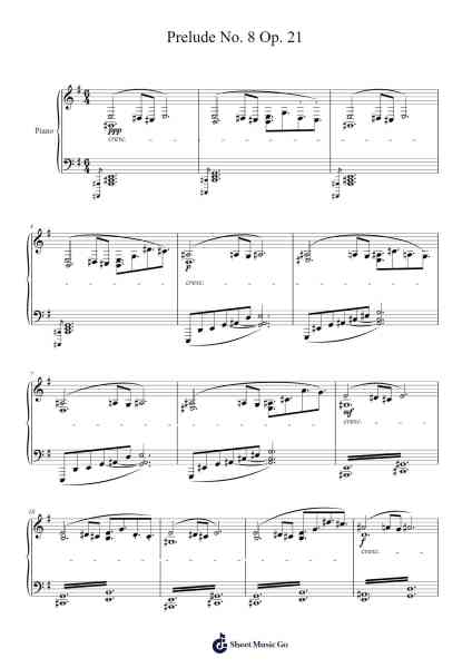 Prelude No. 8 Op. 21 Sheet Music by ...etc...-Arr.Shelmore Yetgrant