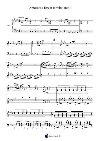 Amorosa (Tercer movimiento) Sheet Music by Valeri Alcántara-Arr.Peathew Odeshua