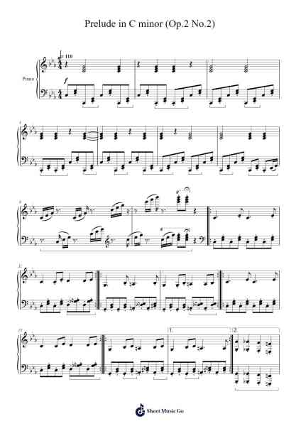 Prelude in C Minor, Op. 2 No. 2 Sheet Music by Ruben Dimitrashuk-Arr.Bownio Elroytier