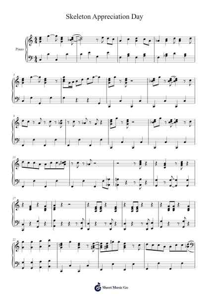 Skeleton Appreciation Day in Vestal, NY (Bones) Sheet Music by -Arr.Cisgrey