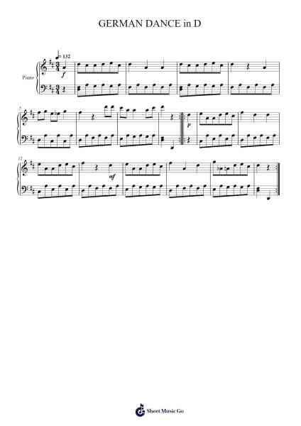 GERMAN DANCE in D Sheet Music by Haydn-Arr.Blitheclough