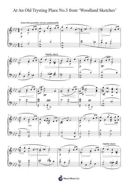 10 Woodland Sketches, Op.51, No.3: At An Old Trysting Place Sheet Music by Edward MacDowell-Arr.Bowmag