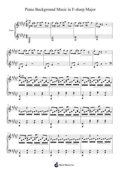 Piano Background Music in F-sharp Major Sheet Music by GMMTV-Arr.Swinfred Clarkdiah