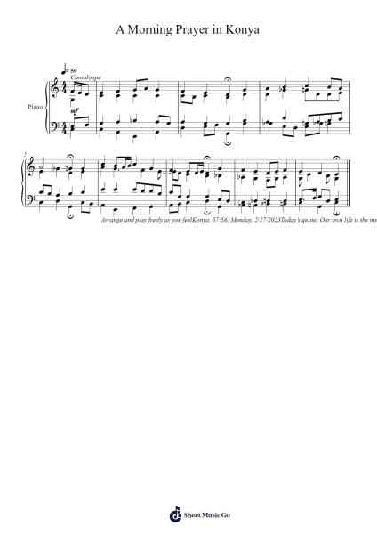 A Morning Prayer in Konya Sheet Music by Toursbur-Arr.Popgram Migcky