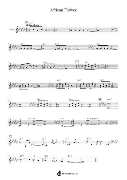 African Flower Sheet Music by Duke Ellington-Arr.Xefunk Huttrick