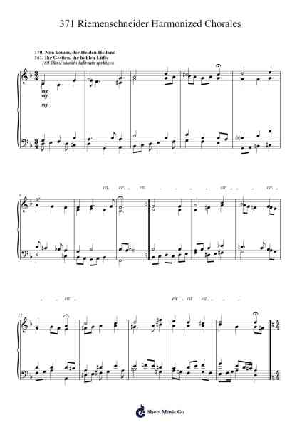 371 Riemenschneider Harmonized Chorales Sheet Music by Daniel Léo Simpson-Arr.Millsharp Waygrace
