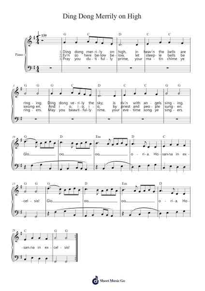 Ding Dong Merrily on High Sheet Music by Misc Christmas-Arr.Sinbryce