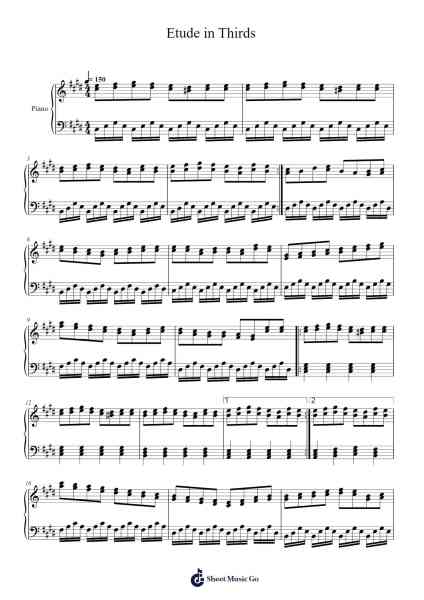 Etude in Thirds 乐谱由 Galscox - 编曲 Perrusk