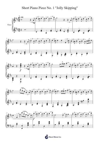 Short Piano Piece No. 1 "Jolly Skipping" Sheet Music by Tuan-Anh Trung Le-Arr.Leiflance Bessvian
