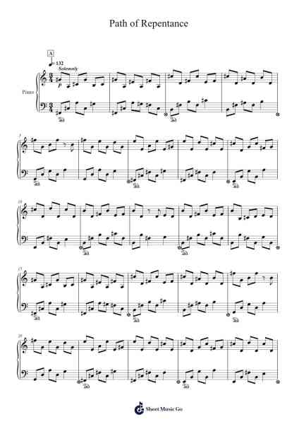 Path of Repentance Sheet Music by Nobuo Uematsu-Arr.Hudfitch Terleign