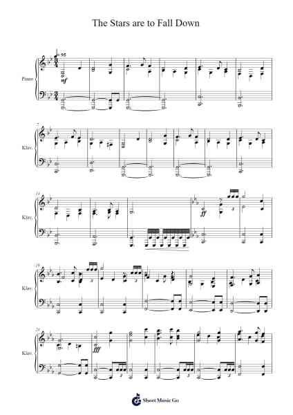 The Stars are to Fall Down - Fate/Zero Sheet Music by Yuki Kajiura-Arr.Garfer Adexe