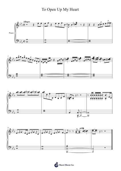 To Open Up My Heart Sheet Music by Fitchhy-Arr.Malclaude
