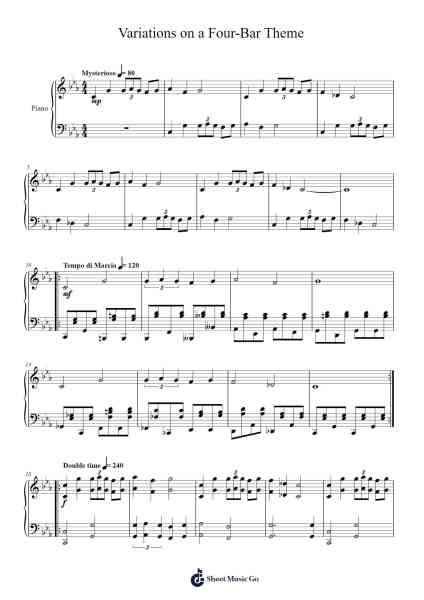 Variations on a Four-Bar Theme 楽譜 by John Lambert-Arr.Yvettenat Iveshall