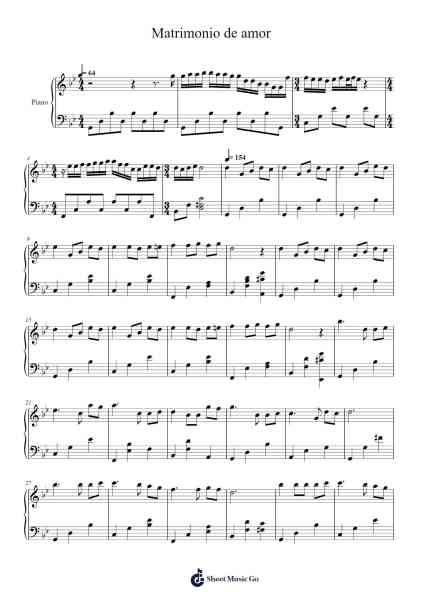 Matrimonio de amor Sheet Music by Música Clásica-Arr.Bingpiers Georlance