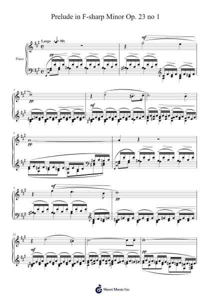 Prelude in F-sharp Minor, Op. 23 No. 1 Sheet Music by Sergei Rachmaninoff-Arr.Rooryl Petnoel