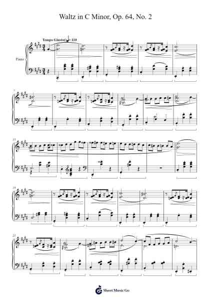 Waltz in C-Sharp Minor, Op. 64, No. 2 Sheet Music by Frédéric Chopin-Arr.Brownegill Orbel