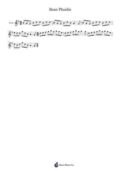 Bean Phaidin Sheet Music by -Arr.Feltrid