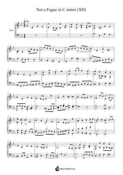 Not a Fugue in C minor (XD) Sheet Music by Old Stuff-Arr.Pullzie Willmiles
